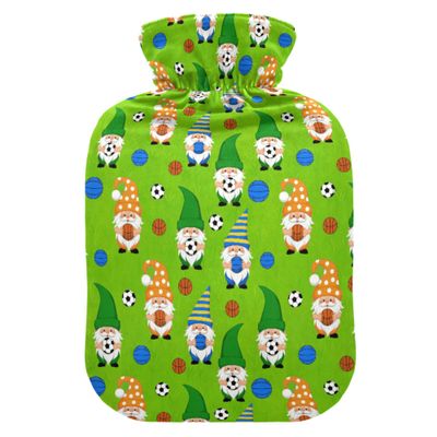 1 L Hot Water Bottle Dwarf Ball Hot Water Bottle with Cover Soft Velvet Leak Proof Screw Plug Best for Winter Sports Outdoors