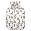 1 L Hot Water Bottle Alpaca Cactus Hot Water Bottle with Cover Soft Velvet Leak Proof Screw Plug Best for Winter Sports Outdoors view 1