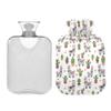 1 L Hot Water Bottle Alpaca Cactus Hot Water Bottle with Cover Soft Velvet Leak Proof Screw Plug Best for Winter Sports Outdoors view 2