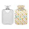 1 L Hot Water Bottle Giraffe Cute Flowers Hot Water Bottle with Cover Soft Velvet Leak Proof Screw Plug Best for Winter Sports Outdoors view 2