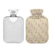 1 L Hot Water Bottle White Dog Bone Hot Water Bottle with Cover Soft Velvet Leak Proof Screw Plug Best for Winter Sports Outdoors view 2