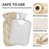 1 L Hot Water Bottle White Dog Bone Hot Water Bottle with Cover Soft Velvet Leak Proof Screw Plug Best for Winter Sports Outdoors view 3