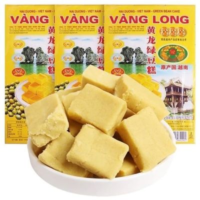 Bean Paste Cake Candy310g/box, Soft Glutinous Mung Bean Cake,Vietnamese specialties,Childhood Snacks Food,Sweet but not greasy upon entry Sweet Gifts Dim Sum,Desserts Dim sum Gift (1 box)