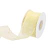 PATIKIL Print Ribbon, 10 Yards 1.6 Inch Sequined Flower Print Transparent Ribbons Bulk for DIY Sewing Making Craft Gift Wrapping Wreath Decor Hair Bow Supply, Yellow view 1