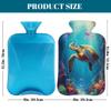 Hot Water Bottle with Cover 2 Liter, Jellyfish Sea Turtles Corals Ocean Coast Fish Rubber Hot Water Bag for Pain Relief Headaches Cramps and Winter Warmth view 2