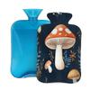 Hot Water Bottle with Cover 2 Liter, Cute Retro Mushrooms Botanical Floral Rubber Hot Water Bag for Pain Relief Headaches Cramps and Winter Warmth view 1