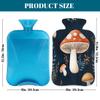 Hot Water Bottle with Cover 2 Liter, Cute Retro Mushrooms Botanical Floral Rubber Hot Water Bag for Pain Relief Headaches Cramps and Winter Warmth view 2