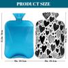 Hot Water Bottle with Cover 2 Liter, Black and White Hearts Rubber Hot Water Bag for Pain Relief Headaches Cramps and Winter Warmth view 2