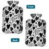 Hot Water Bottle with Cover 2 Liter, Black and White Hearts Rubber Hot Water Bag for Pain Relief Headaches Cramps and Winter Warmth view 4