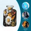 Hot Water Bottle with Cover 2 Liter, Daisies Butterflies Rubber Hot Water Bag for Pain Relief Headaches Cramps and Winter Warmth view 3