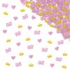 130pcs Mis Quince 15 Confetti, Gold Crown 15th Birthday Table Confetti, Pink Glitter Loveheart 15 Table Scatter for Girl 15 Years Old Birthday Party Decoration view 1