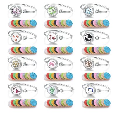 12 pcs Aromatherapy Bracelet, Essential Oil Perfume Diffuser Jewelry, Lightweight and Fashionable Women's Bracelet for Travel and Daily Use