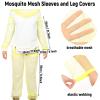 Yoojahow 5 Pcs Anti Mosquito Suit Midge Clothing Mesh Net Hood Arm and Leg Sleeves Protective Cover for Camping Gardening(Yellow) view 2