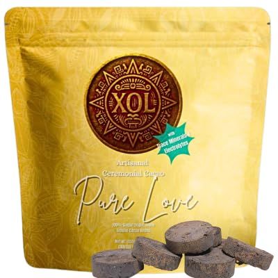 Ceremonial Cacao Organic, Unsweetened Whole-Bean & Untempered, Low-Temperature Processed Small-Batch Artisan Cacao for Energy, Clarity & Flow 1 lb | XOL Pure Love