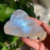 113g Moonstone Cloud Slice | Rainbow Moonstone Slab with Blue Flash | Polished Crystal Palm Stone for Intuition & Calm | Healing Desk Decor & Spiritual Gift view 1