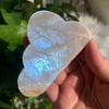 113g Moonstone Cloud Slice | Rainbow Moonstone Slab with Blue Flash | Polished Crystal Palm Stone for Intuition & Calm | Healing Desk Decor & Spiritual Gift view 3