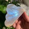 113g Moonstone Cloud Slice | Rainbow Moonstone Slab with Blue Flash | Polished Crystal Palm Stone for Intuition & Calm | Healing Desk Decor & Spiritual Gift view 4