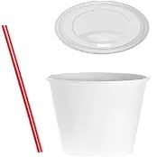 10 oz White Paper Hot Cups with Dome Lids and FREE BONUS Stirrers Disposable To Go Coffee Cups with Travel Lids Ideal for Latte Cappuccino Tea & Chocolate (500)