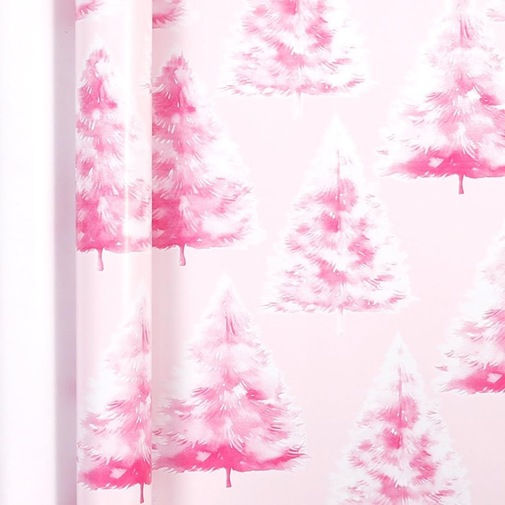 kkrrammii Pink Christmas Tissue Paper Wrapping Paper for Christmas Tree Gift Bags Holiday Wrapping Paper for Winter Party Decorations