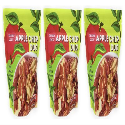 Apple Chip Duo | Dried Crinkle Cut Red & Green Apples | Trader Joes - Pack of 3