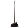 NineLife Basics 1 Set Broom with Dust Pan - Dustpan Broom Set with Wood Long Handle - Upright Standing Dustpan Combo for Indoor Outdoor Home Kitchen Office Cleaning - Easy Assembly Sweeping Tools view 1