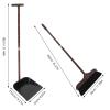 NineLife Basics 1 Set Broom with Dust Pan - Dustpan Broom Set with Wood Long Handle - Upright Standing Dustpan Combo for Indoor Outdoor Home Kitchen Office Cleaning - Easy Assembly Sweeping Tools view 2