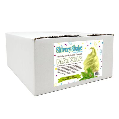 Shivery Shake Soft Serve Ice Cream Mix, 3 x 3.2 lb case, Matcha