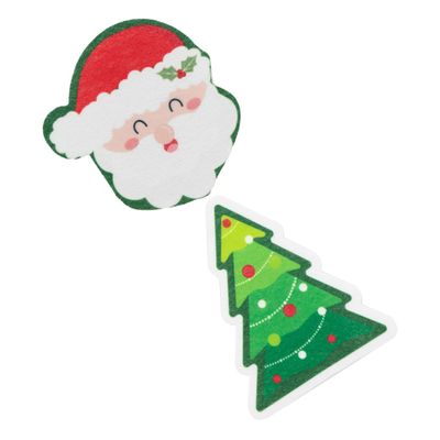 IDEANATEGRATE Christmas Sponges Santa Xmas Tree Sponge Reusable Kitchen Cleaning for Dish and Pot Scrubbing
