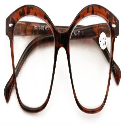 V.W.E. Women 2 Tone Cateye Clear Progressive Reader - Zero Power On Top - No Bubble Reading Glasses (Tortoise, 2.50, x)