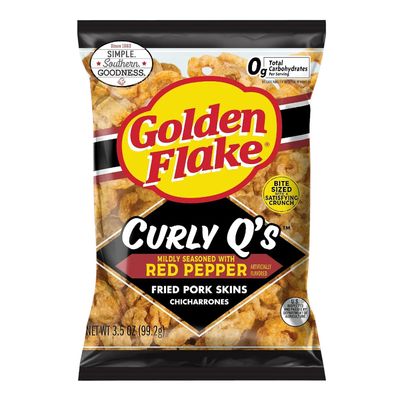 Red Pepper Curly Pork Skin Snacks, 4 Bags with Bonus Bookmark