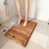 MZGTYW Wooden Bathroom mat, 29in39in Waterproof & Fadeproof,Wooden Shower Floor Teak Wood Mat for Bathroom Spa Sauna Poolside Outdoor,(Oiled Finish) view 1