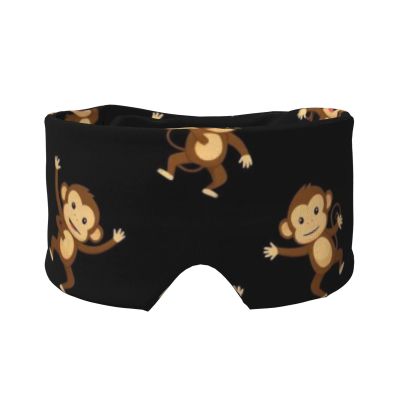 2 in 1 Eye & Ear Mask Comfortable & Soft for Side Sleepers (Cute Funny Dance Monkey)