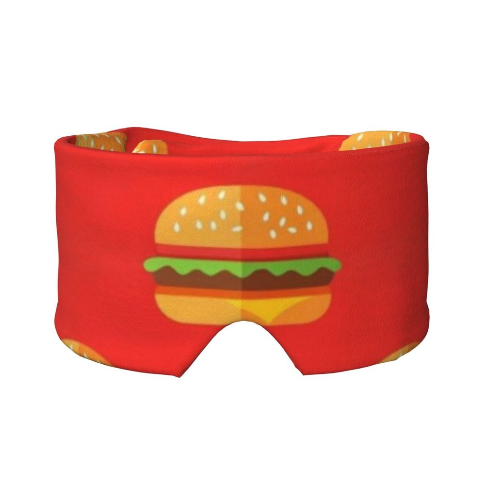 Eye Mask for Sleeping, Sleep Mask for Women & Men for Migraine, Travel, Meditation (Funny Red Hamburgers)