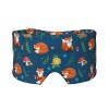 Fall Leaves Flowers Floral Foxes Blue Sleep Eye Mask for Women Men view 1