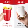 LANLISA 100Pcs Red and Green Plastic Cups, 16 oz Disposable Cups For Christmas Birthday Party Decorations view 4