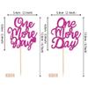 24 PCS One More Day Cupcake Toppers Glitter Wedding Rehearsal Dinner Cupcake Picks Decoration for Wedding Countdown Theme Party Cake Decorations Supplies Rose Red view 2