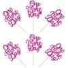 24 PCS One More Day Cupcake Toppers Glitter Wedding Rehearsal Dinner Cupcake Picks Decoration for Wedding Countdown Theme Party Cake Decorations Supplies Rose Red view 3