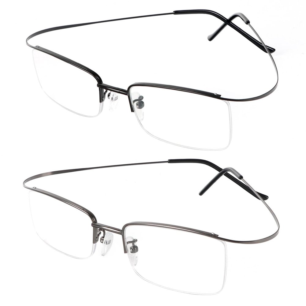 DXYXYO 2 Pack Metal Reading Glasses Blue Light Blocking 2.0