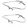 DXYXYO 2 Pack Metal Reading Glasses Blue Light Blocking 2.0 view 1