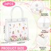 SilTriangle 24 Pcs Fairy Party Favor Clear Gift Bags with Handles, Woodland Mushroom Goodie Gift Candy Treat Bags for Garden Baby Shower Birthday Party Events Supplies view 2