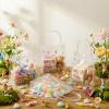 SilTriangle 24 Pcs Fairy Party Favor Clear Gift Bags with Handles, Woodland Mushroom Goodie Gift Candy Treat Bags for Garden Baby Shower Birthday Party Events Supplies view 3