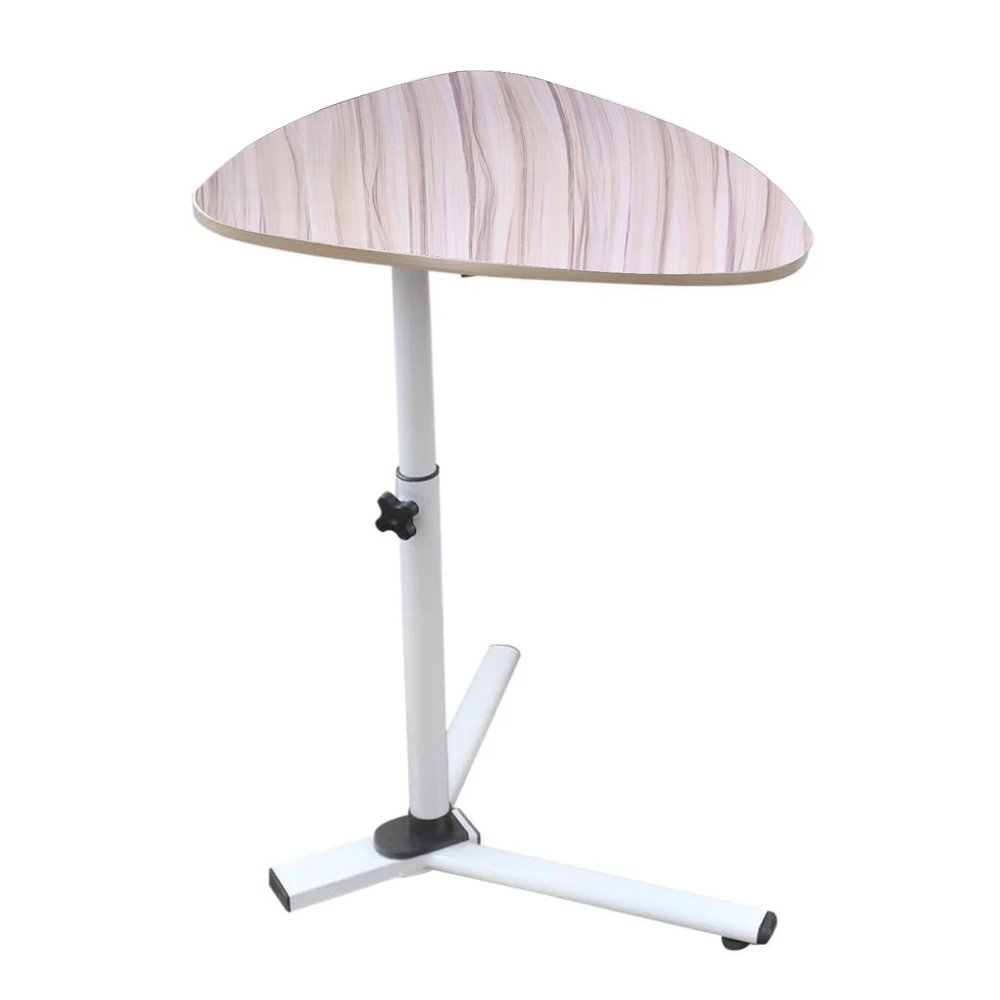 Overbed Bedside Table with Wheels, Modern Triangle Stand Adjustable Height 360 Degree Rotatable Bedside Table, Lifting Moveable Sofa Side End Laptop Desk, Bearing 30kg (Wooden Color)
