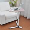Overbed Bedside Table with Wheels, Modern Triangle Stand Adjustable Height 360 Degree Rotatable Bedside Table, Lifting Moveable Sofa Side End Laptop Desk, Bearing 30kg (Wooden Color) view 4