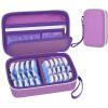 GWCASE Daily Contact Lens Case Fits 30+ Disposable Daily Lenses, Portable Contact Lens Storage Organizer with Mesh Pocket, Travel Contact Solution for Cosmetic Lens & Accessories- Purple (Case Only) view 1