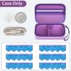 GWCASE Daily Contact Lens Case Fits 30+ Disposable Daily Lenses, Portable Contact Lens Storage Organizer with Mesh Pocket, Travel Contact Solution for Cosmetic Lens & Accessories- Purple (Case Only) view 2