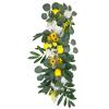 23.6 in (60 Cm) Lemon Vine Wreath, Spring Floral Arrangement with Sunflowers and Leafy Greenery, Excellent for Front Door Or Welcoming Displays