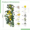 23.6 in (60 Cm) Lemon Vine Wreath, Spring Floral Arrangement with Sunflowers and Leafy Greenery, Excellent for Front Door Or Welcoming Displays view 3