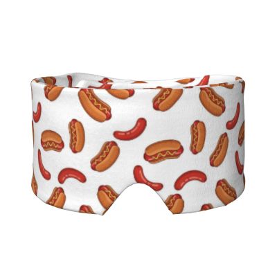 Hotdog Fun Food Hot Dog Sleeping Mask for for Home Sleep Travel Shift Work Adjustable Strap