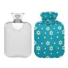 Star of David Blue hot Water Bottle with Soft Cover, 2L Water Bags for Tummy Warmer, Neck and Shoulder Pain Relief, compresas calientes para el vientre view 2