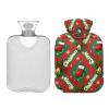 Merry Christmas Checkered Pattern Travel hot Water Bottle with Soft Cover, 2L hot Compress Bag for Period Cramps, Menstrual Cramps, Bolsa de calor para Dolor Menstrual view 2